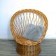 Armchair woven rattan basket, 60-70 years