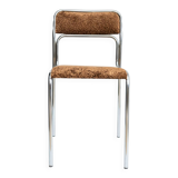 Chrome chair in brown velvet Italian design