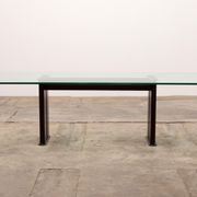 Tito Agnoli for Matteo Grassi leather dining table and six chairs