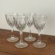 4 cut glass liqueur glasses on stems
