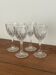 4 cut glass liqueur glasses on stems