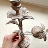 2 Aged Metal Candlesticks
