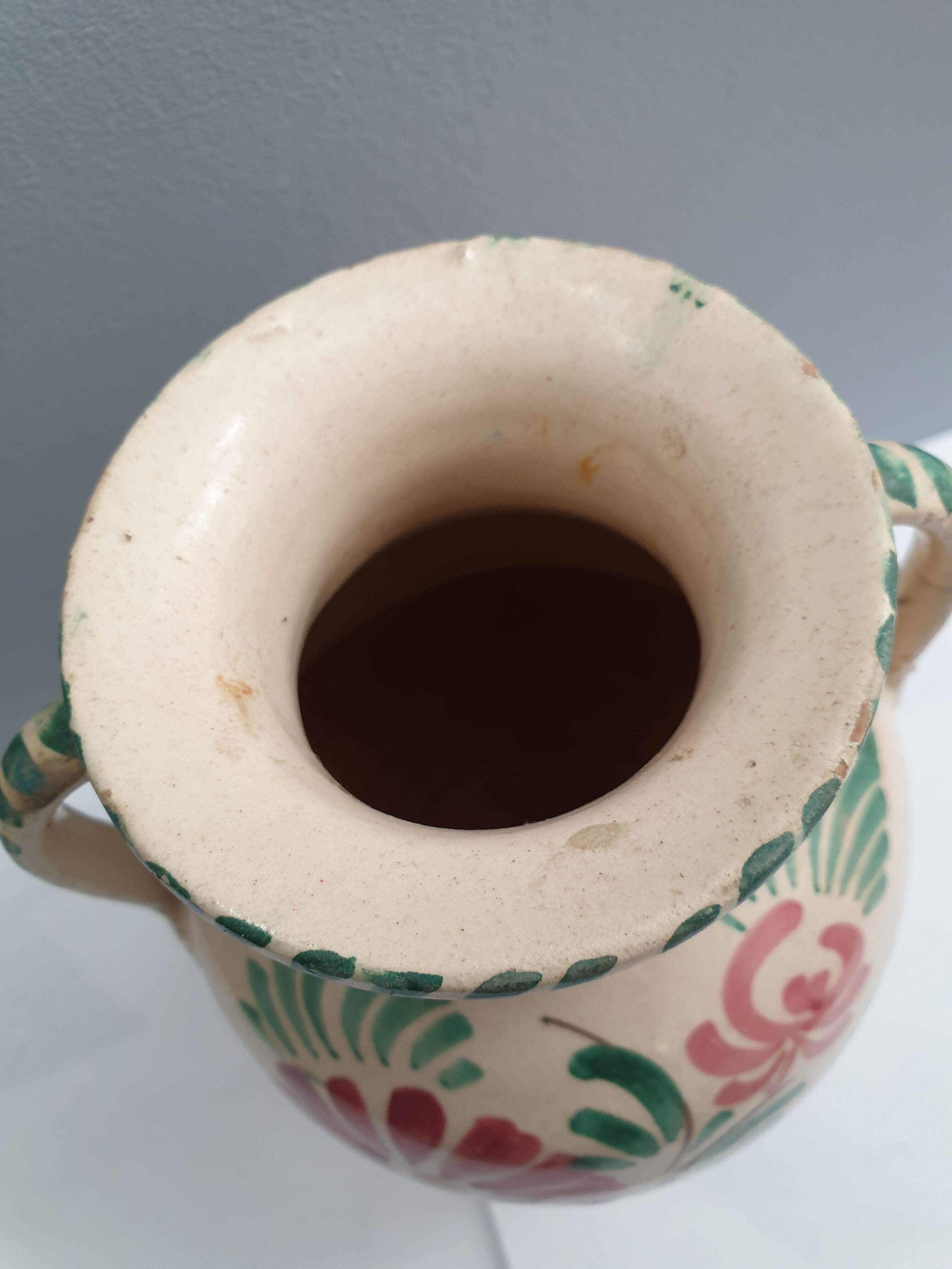 Ancient Italian porcelain amphora style vase