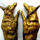 Book-greenhouses Napoleon III gilded bronze signed, Wolves on marble terrace