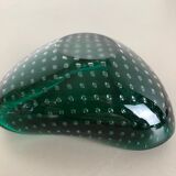 Murano glass bullicante "green" bowl element shell ashtray murano, italy, 1970s