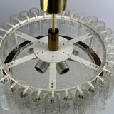 60s 70s chandelier ceiling lamp Doria Leuchten Germany Ice glass design