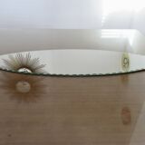 Very large oval beveled mirror, to put down, art deco, 40s 50s