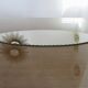 Very large oval beveled mirror, to put down, art deco, 40s 50s