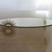 Very large oval beveled mirror, to put down, art deco, 40s 50s