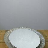 Vintage illuminated mirror with frosted plexiglass frame 1970s