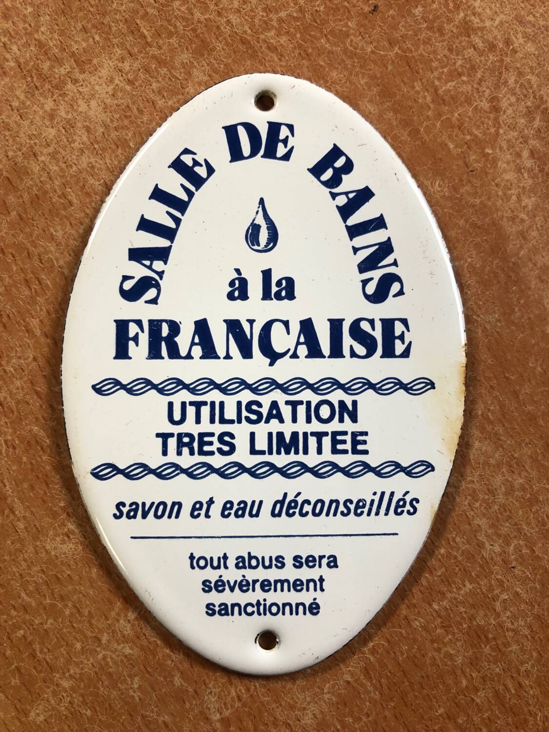 Old Enameled Plate Old French Bathroom