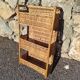 Rattan shelf 46 cm high with 3 floors vintage
