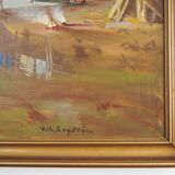 Peinture « The Riverside Camp », design scandinave, 19e siècle, de Vilhelm Oskar Engström