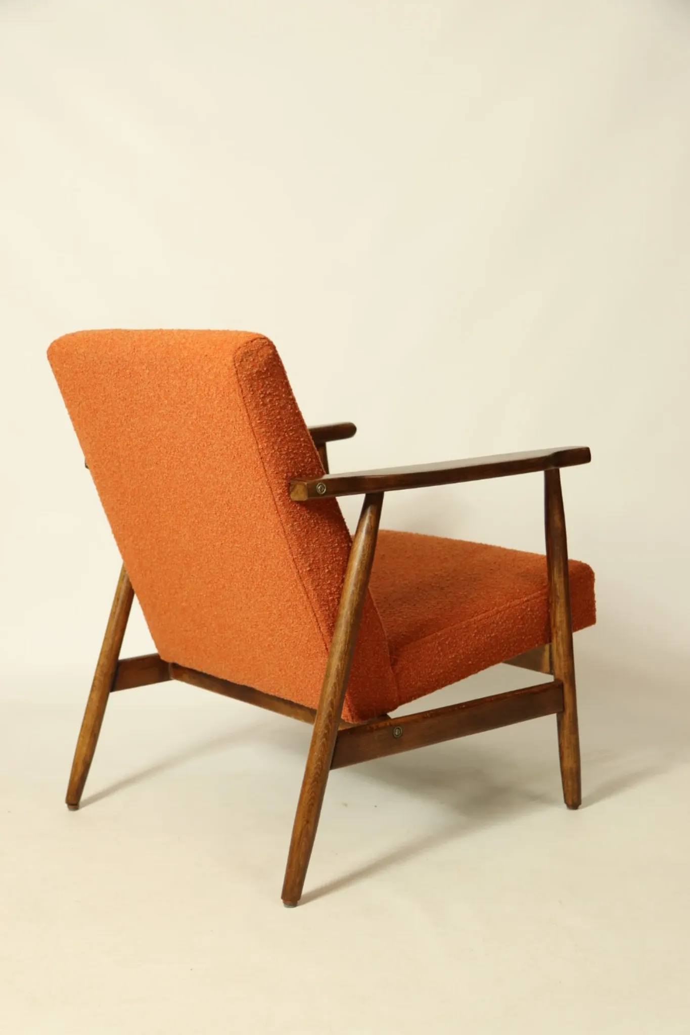 Vintage pumpkin orange lounge chair 1970s restored