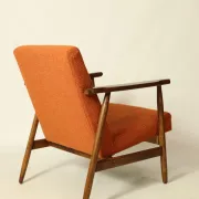 Vintage pumpkin orange lounge chair 1970s restored