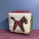 Small children's leather pouf 60's