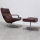 Early 'F141' lounge chair with ottoman by Geoffrey Harcourt for Artifort, 1972