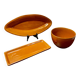 3 glazed ceramic dishes