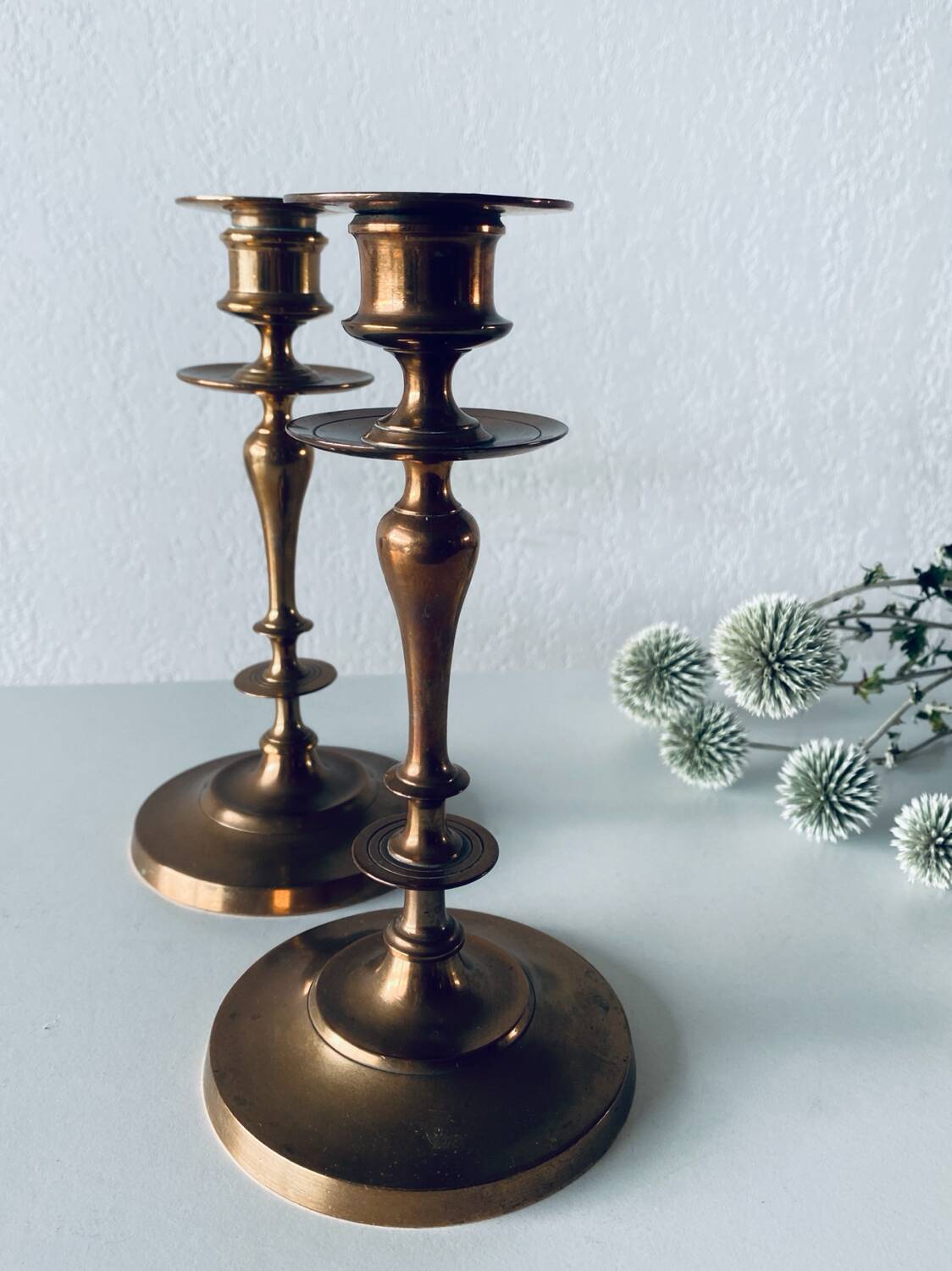 Pair of bronze candlesticks
