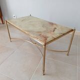 Neoclassical marble and brass coffee table 50s/60s