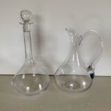 Crystal pitcher and carafe