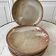 Set of 6 dessert plates in artisanal sandstone 60s-70s