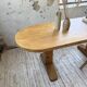 Brutalist pine oval table