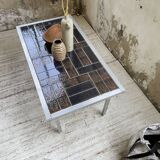 Table basse chrome et carrelage années 50