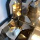Vintage German wall or ceiling lamp from the space age in chrome and glass by Motoko Ishii for Staff, 1970s.