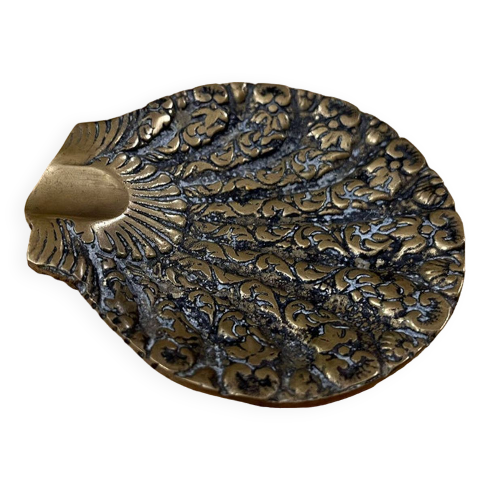 Cendrier en laiton design coquillage vintage