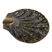 Vintage Seashell Design Brass Ashtray