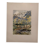 Jean Jacques GRUNENWALD (1911 - 1982) - Gouache - Mountain Landscape