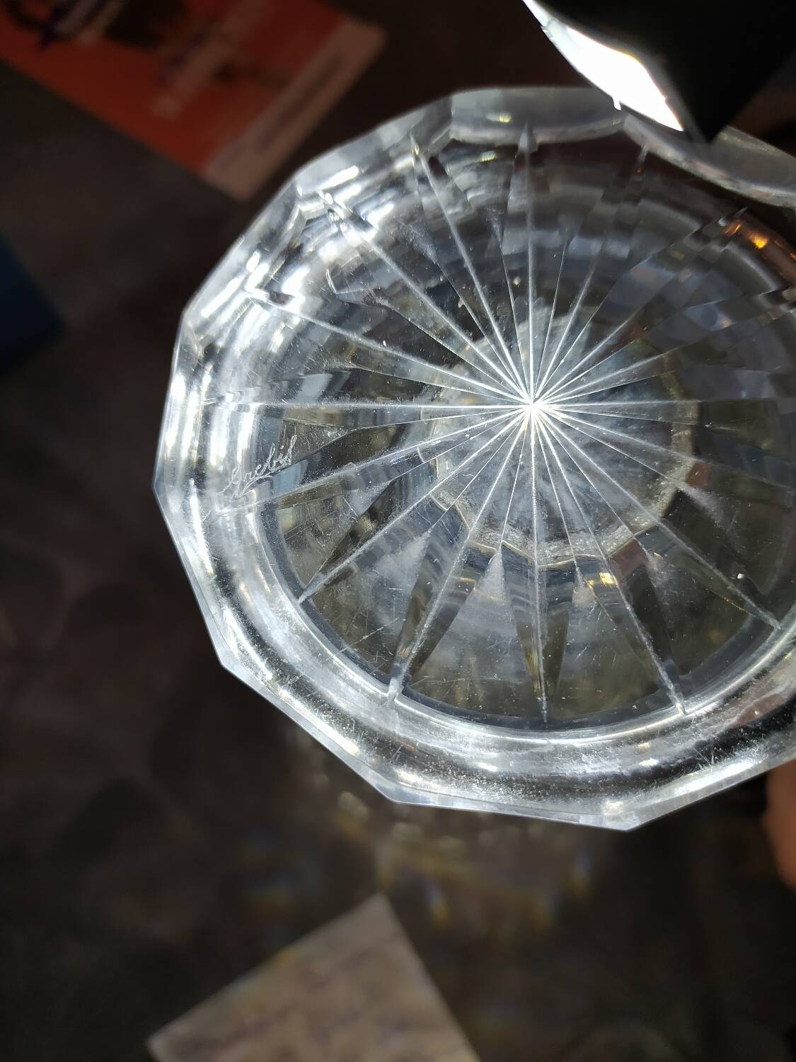 Signed Lorraine crystal vase