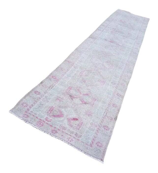 Vintage Turkish hallway rug 88x407 cm
