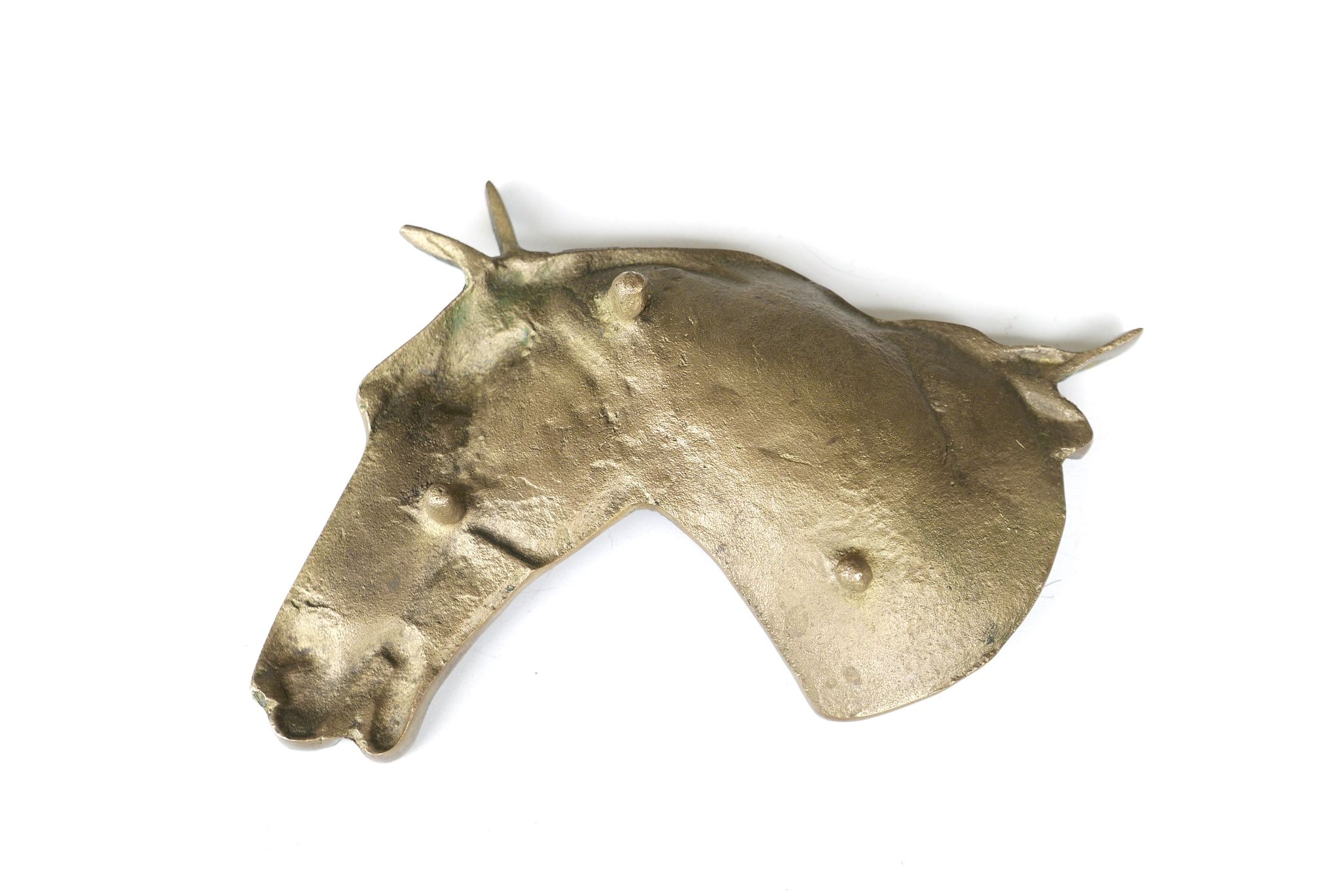 Brass cup in horse-shaped shape, 70s