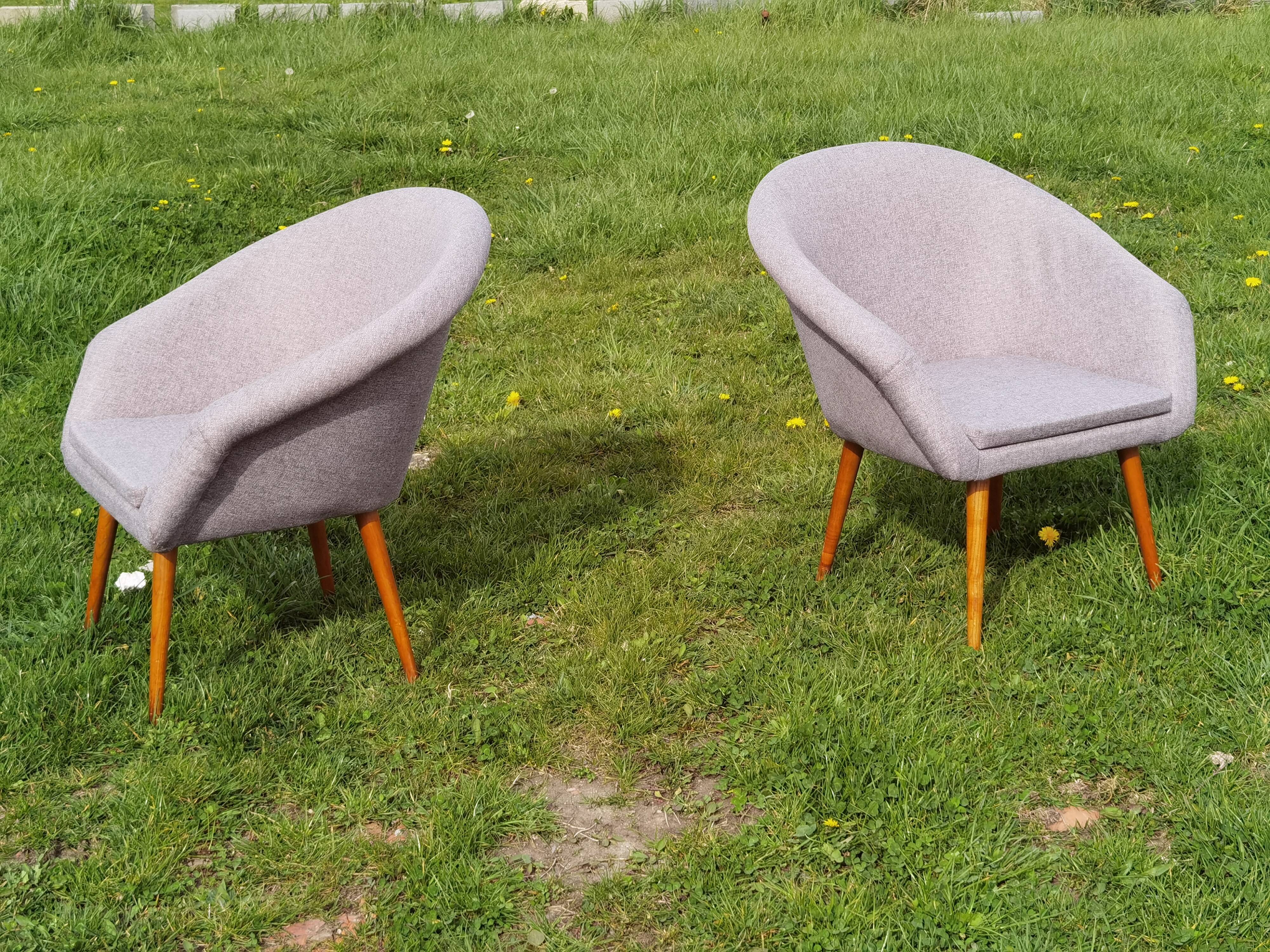 Pair of fiber armchair Miroslav Navratil gray