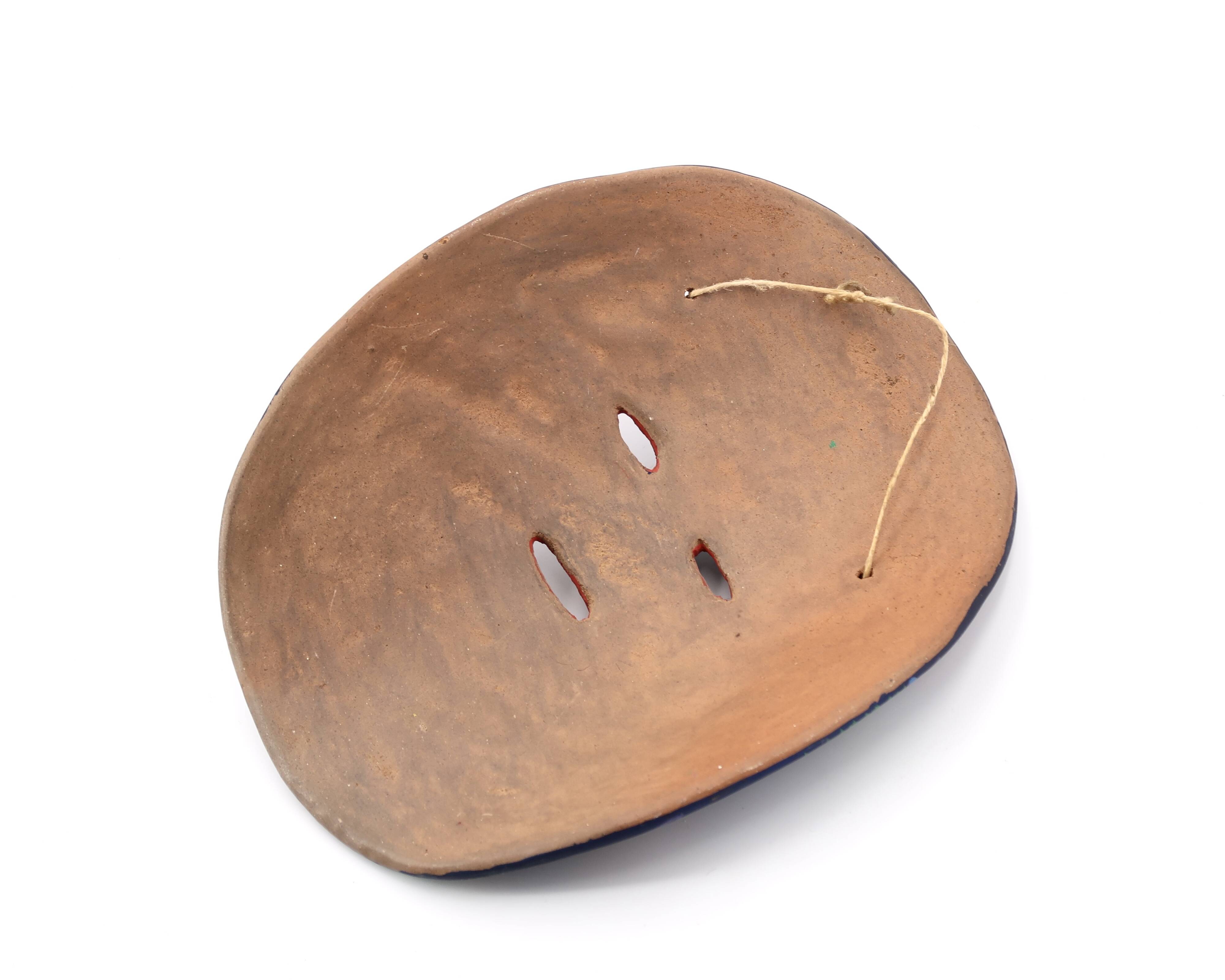 Colorful terracotta mask from Mexico, 1970s