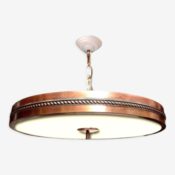 Art deco pendant lamp in copper and glass, 1930s