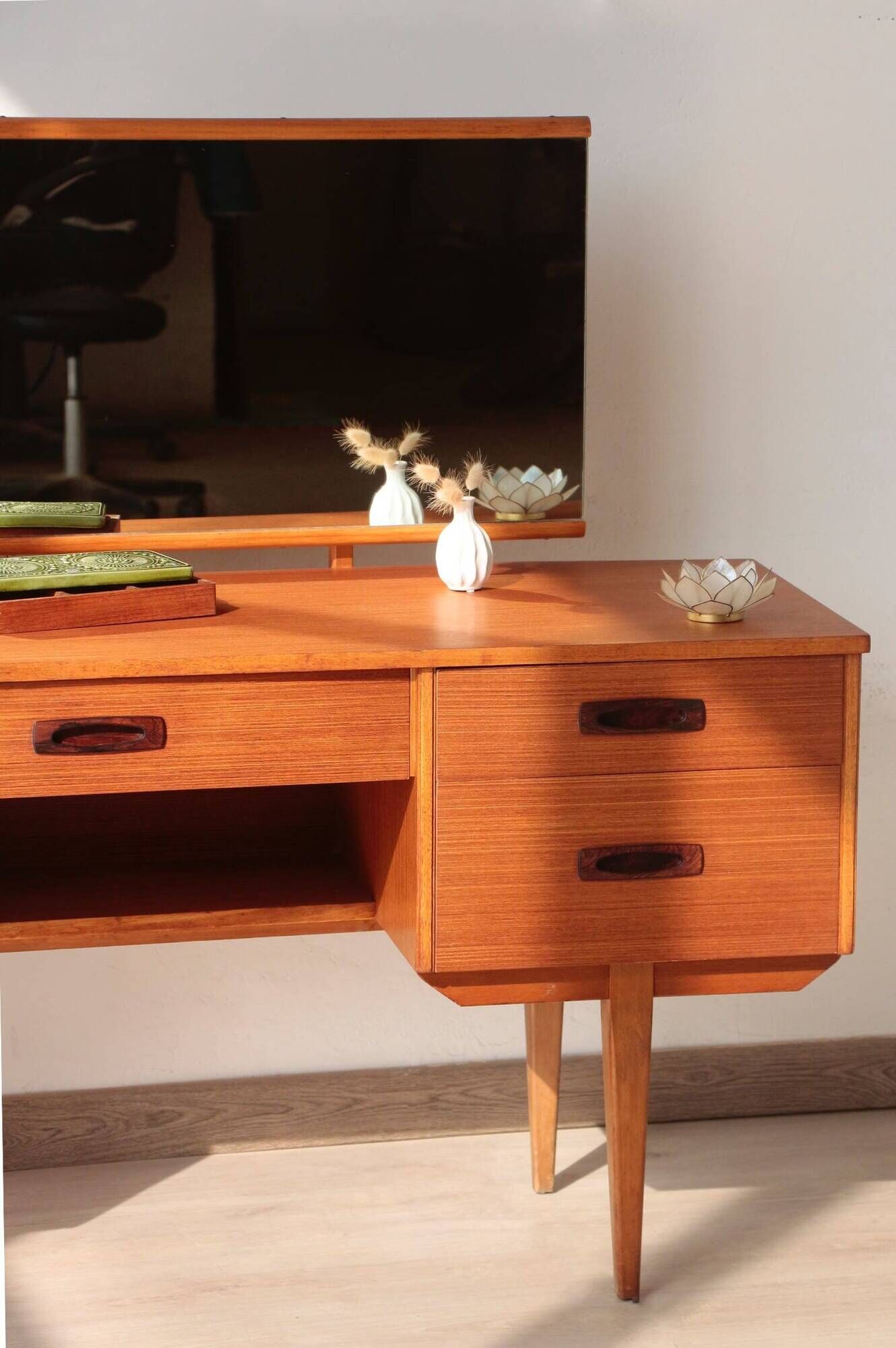 Vintage English Teak Dressing Table – Limelight Furniture – 1960s
