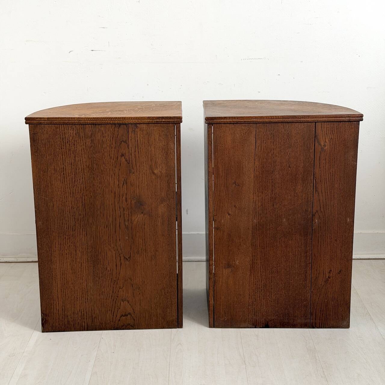 Pair of vintage 1950s corner side tables.