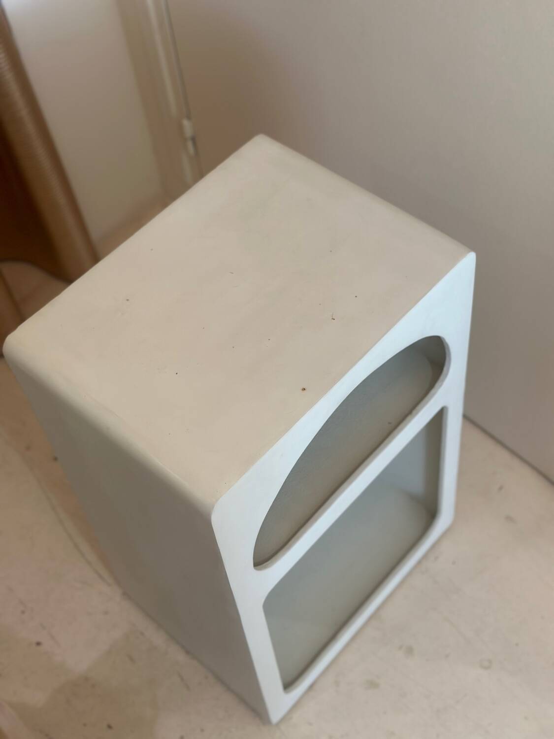 Mykonos Bali style bedside or niche side table in polished concrete