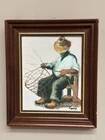 Original Swedish Oil on Canvas “Basket Weaving” Signed & Framed 27 × 33cm