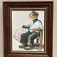 Original Swedish Oil on Canvas “Basket Weaving” Signed & Framed 27 × 33cm