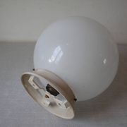 Old ceiling light fixture globe ball sphere in opaline glass retro decor