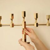 Swedish brass five arm candelabra by Gusum