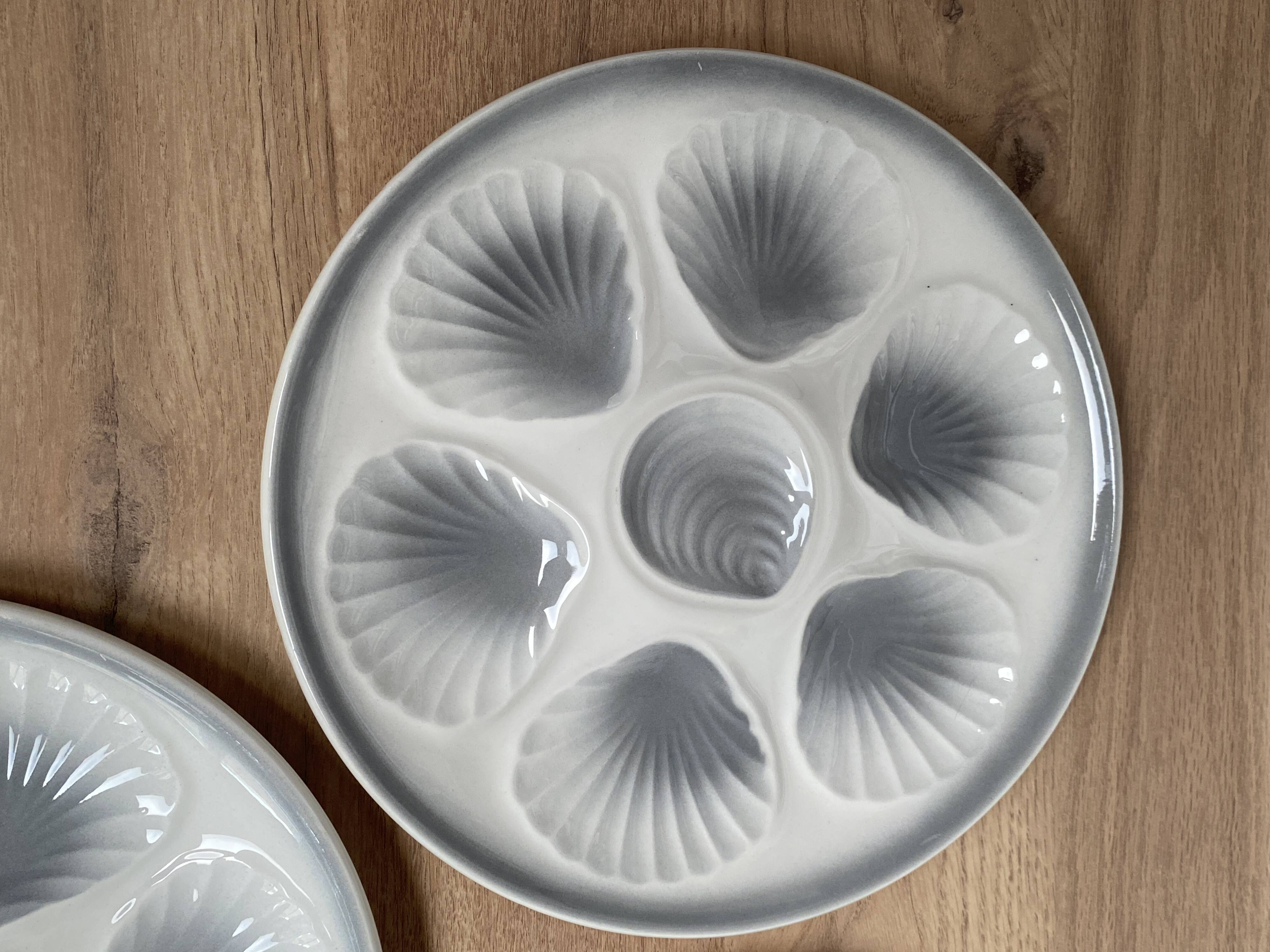 Set of 6 oyster plates Moulin des loups Orchies