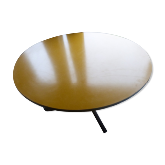 Round kindergarten coffee table formica vintage yellow tray