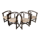 Set of 4 midcentury bentwood bamboo Dutch dining chairs, Rohe Noordwolde 19