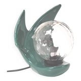 Lamp shape wave shell ceramic green glass globe