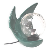 Lamp shape wave shell ceramic green glass globe